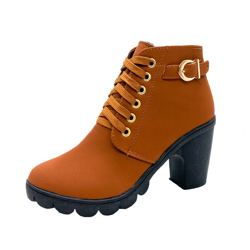 Botas de tacón grueso para mujer🍂Novedades de otoño: 49 % de descuento