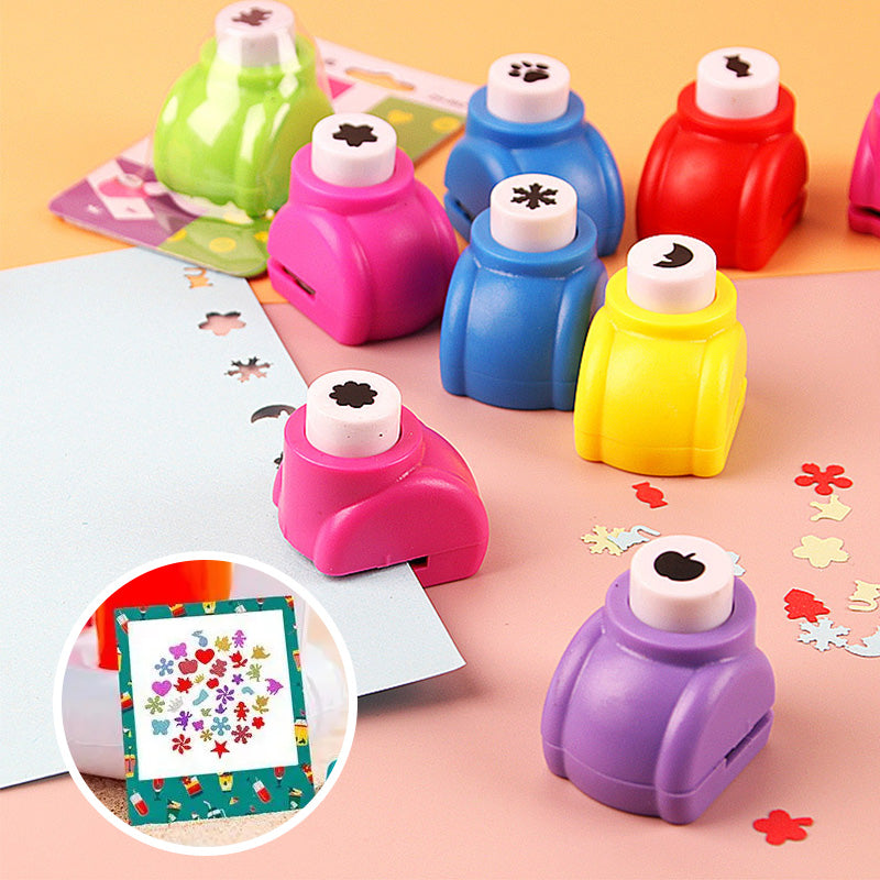 ✂️🎨 Punzón DIY para Manualidades Infantiles - Crea Formas Adorables (Estrellas/Corazones/Flores) para Tarjetas y Álbumes 📏🎁