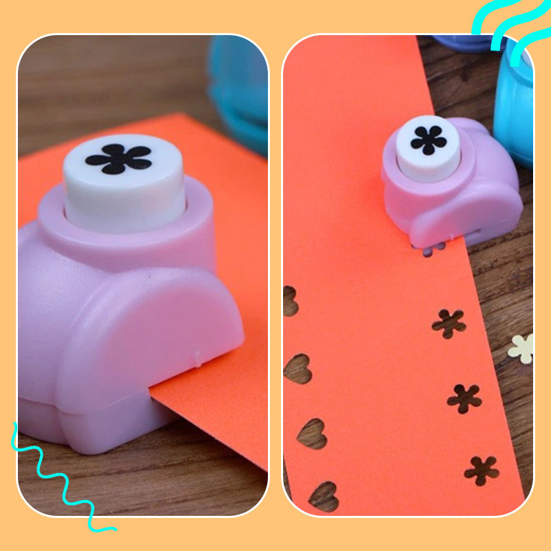 ✂️🎨 Punzón DIY para Manualidades Infantiles - Crea Formas Adorables (Estrellas/Corazones/Flores) para Tarjetas y Álbumes 📏🎁