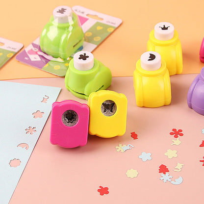 ✂️🎨 Punzón DIY para Manualidades Infantiles - Crea Formas Adorables (Estrellas/Corazones/Flores) para Tarjetas y Álbumes 📏🎁