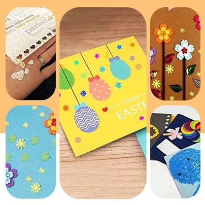 ✂️🎨 Punzón DIY para Manualidades Infantiles - Crea Formas Adorables (Estrellas/Corazones/Flores) para Tarjetas y Álbumes 📏🎁