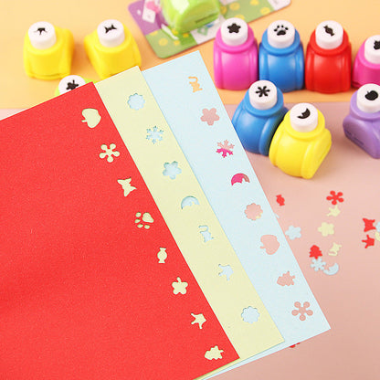 ✂️🎨 Punzón DIY para Manualidades Infantiles - Crea Formas Adorables (Estrellas/Corazones/Flores) para Tarjetas y Álbumes 📏🎁