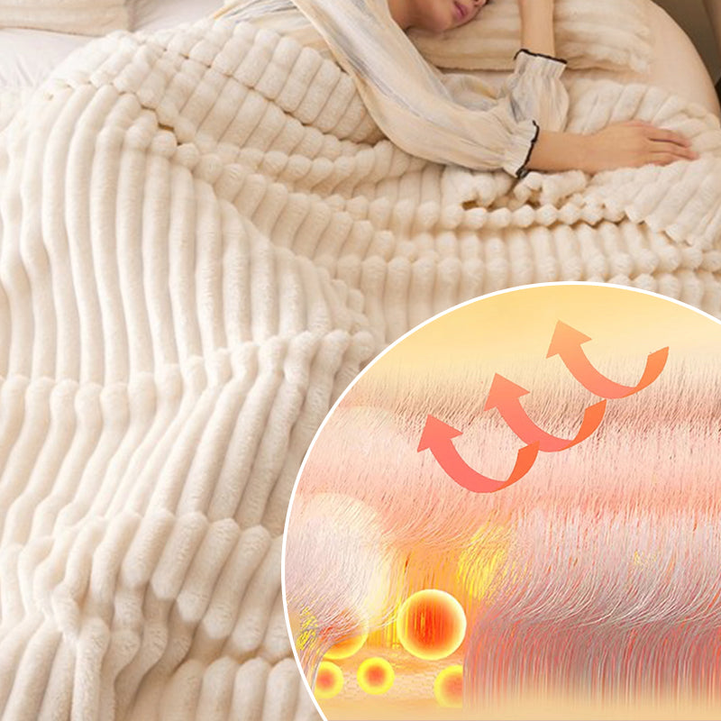 🛏️Manta gruesa de felpa con motivo de conejito y funda de terciopelo lechoso🫧Acurrúcate con la máxima comodidad.