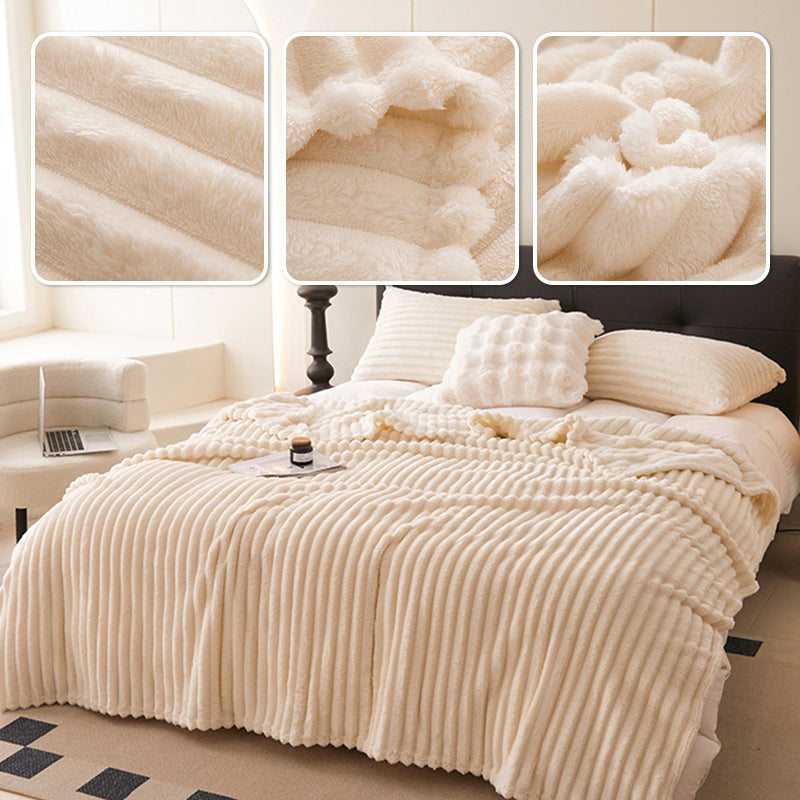🛏️Manta gruesa de felpa con motivo de conejito y funda de terciopelo lechoso🫧Acurrúcate con la máxima comodidad.