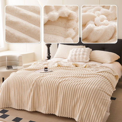 🛏️Manta gruesa de felpa con motivo de conejito y funda de terciopelo lechoso🫧Acurrúcate con la máxima comodidad.