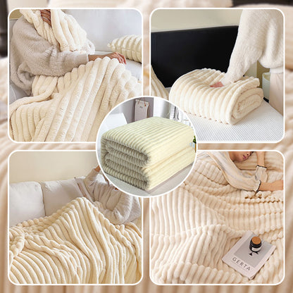 🛏️Manta gruesa de felpa con motivo de conejito y funda de terciopelo lechoso🫧Acurrúcate con la máxima comodidad.