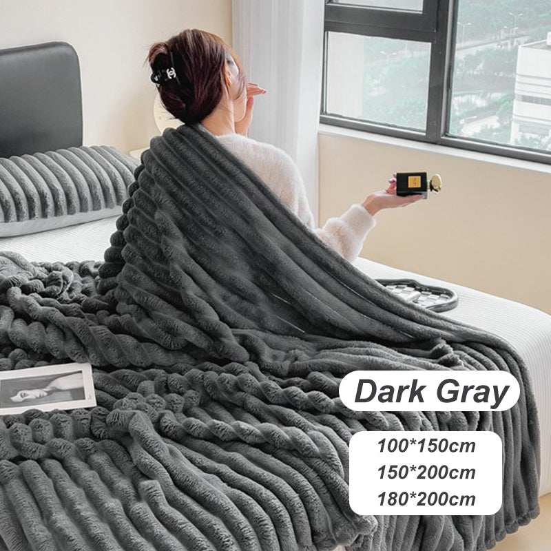 🛏️Manta gruesa de felpa con motivo de conejito y funda de terciopelo lechoso🫧Acurrúcate con la máxima comodidad.