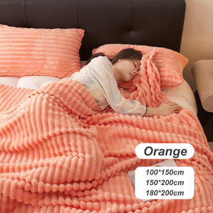 🛏️Manta gruesa de felpa con motivo de conejito y funda de terciopelo lechoso🫧Acurrúcate con la máxima comodidad.