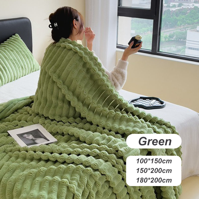 🛏️Manta gruesa de felpa con motivo de conejito y funda de terciopelo lechoso🫧Acurrúcate con la máxima comodidad.