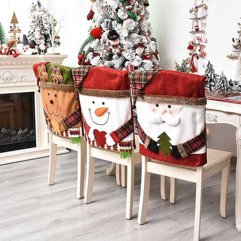 🎅Funda para silla con motivos navideños✨Haz de tu hogar el lugar más acogedor estas Navidades🎄