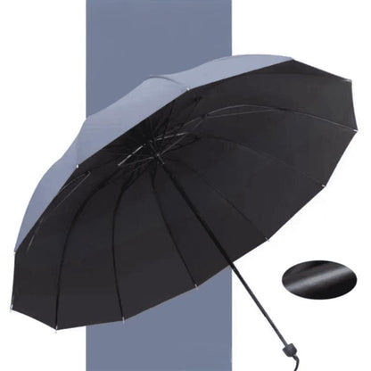 Paraguas plegable grande de 12 varillas resistente al viento