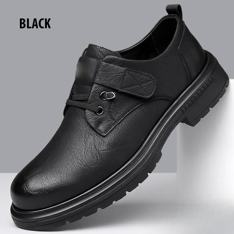 Zapatos Transpirables de Cuero PU para Hombre, Estilo Retro con Suela Blanda