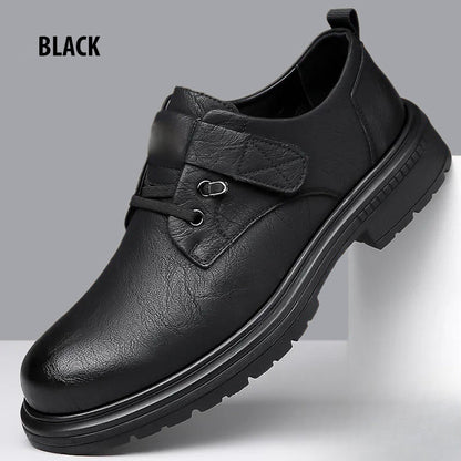 Zapatos Transpirables de Cuero PU para Hombre, Estilo Retro con Suela Blanda