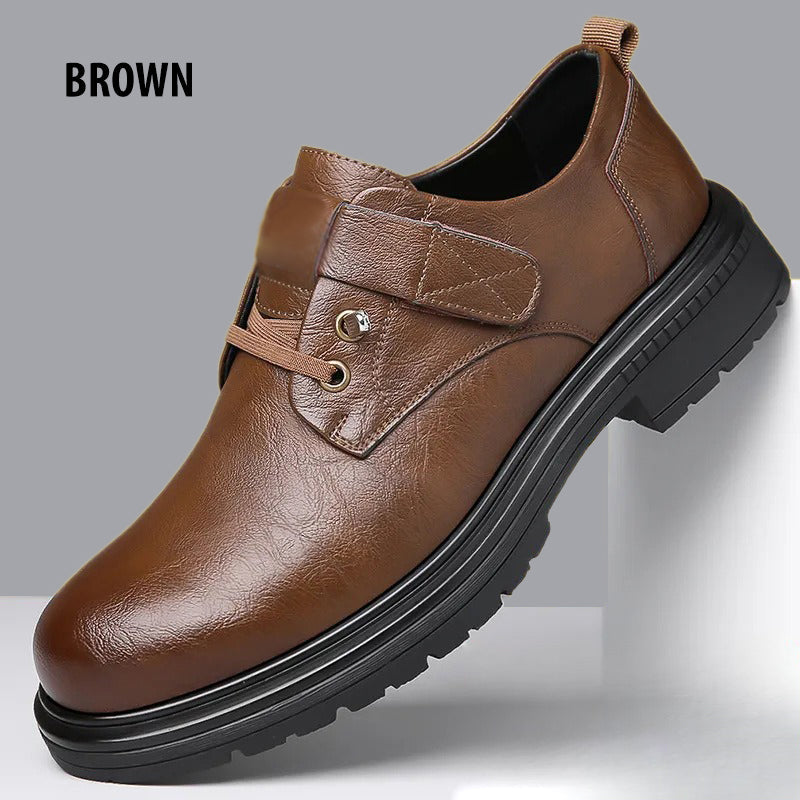 Zapatos Transpirables de Cuero PU para Hombre, Estilo Retro con Suela Blanda