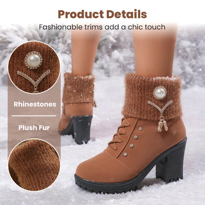 🚀Botas gruesas y cálidas con tacón grueso para mujer👢