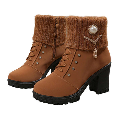 🚀Botas gruesas y cálidas con tacón grueso para mujer👢