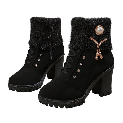 🚀Botas gruesas y cálidas con tacón grueso para mujer👢