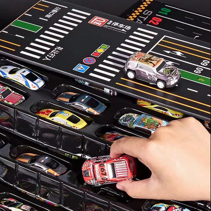 🎅 Promoción de Navidad🎁48 coches miniatura con retroceso y garaje incorporado