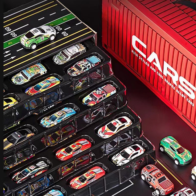 🎅 Promoción de Navidad🎁48 coches miniatura con retroceso y garaje incorporado