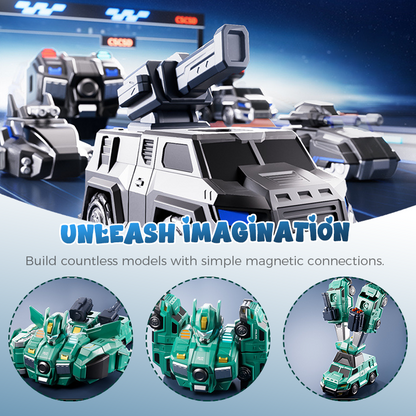 Juguete robot y coche magnético transformable 9 en 1