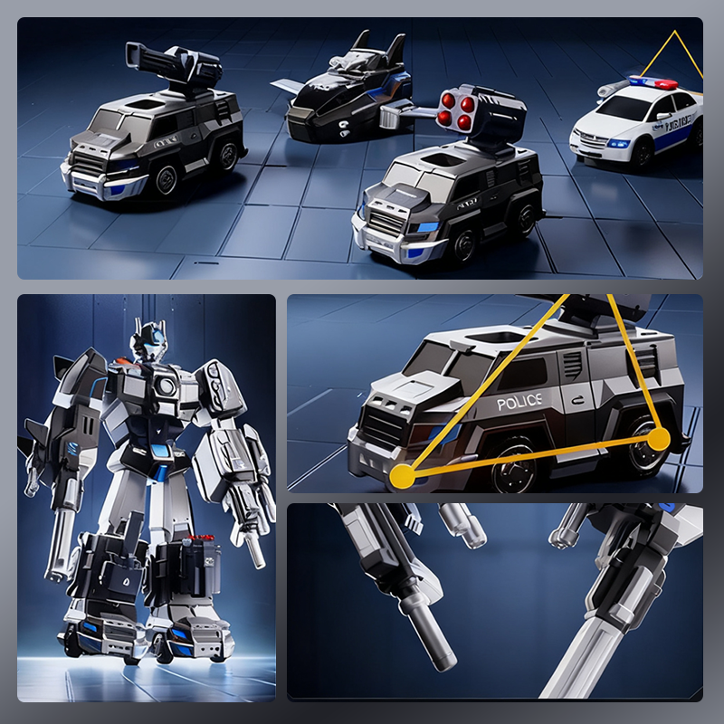Juguete robot y coche magnético transformable 9 en 1
