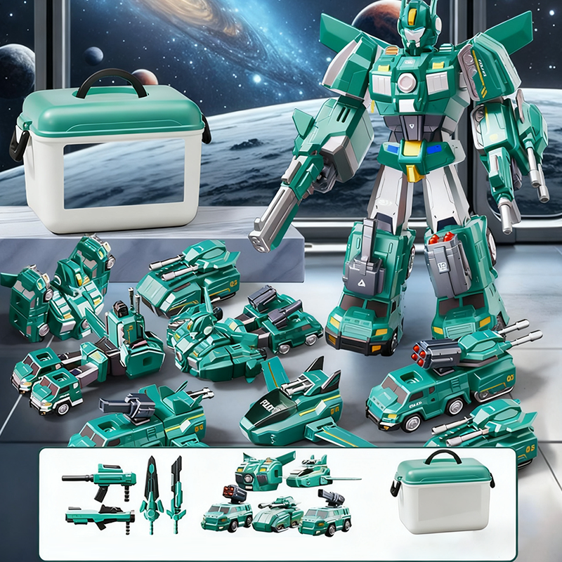 Juguete robot y coche magnético transformable 9 en 1
