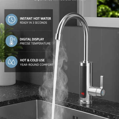 Grifo calentador de agua instantáneo sin tanque