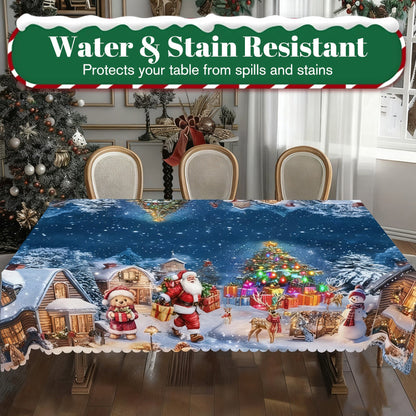 Mantel estampado navideño con estilo