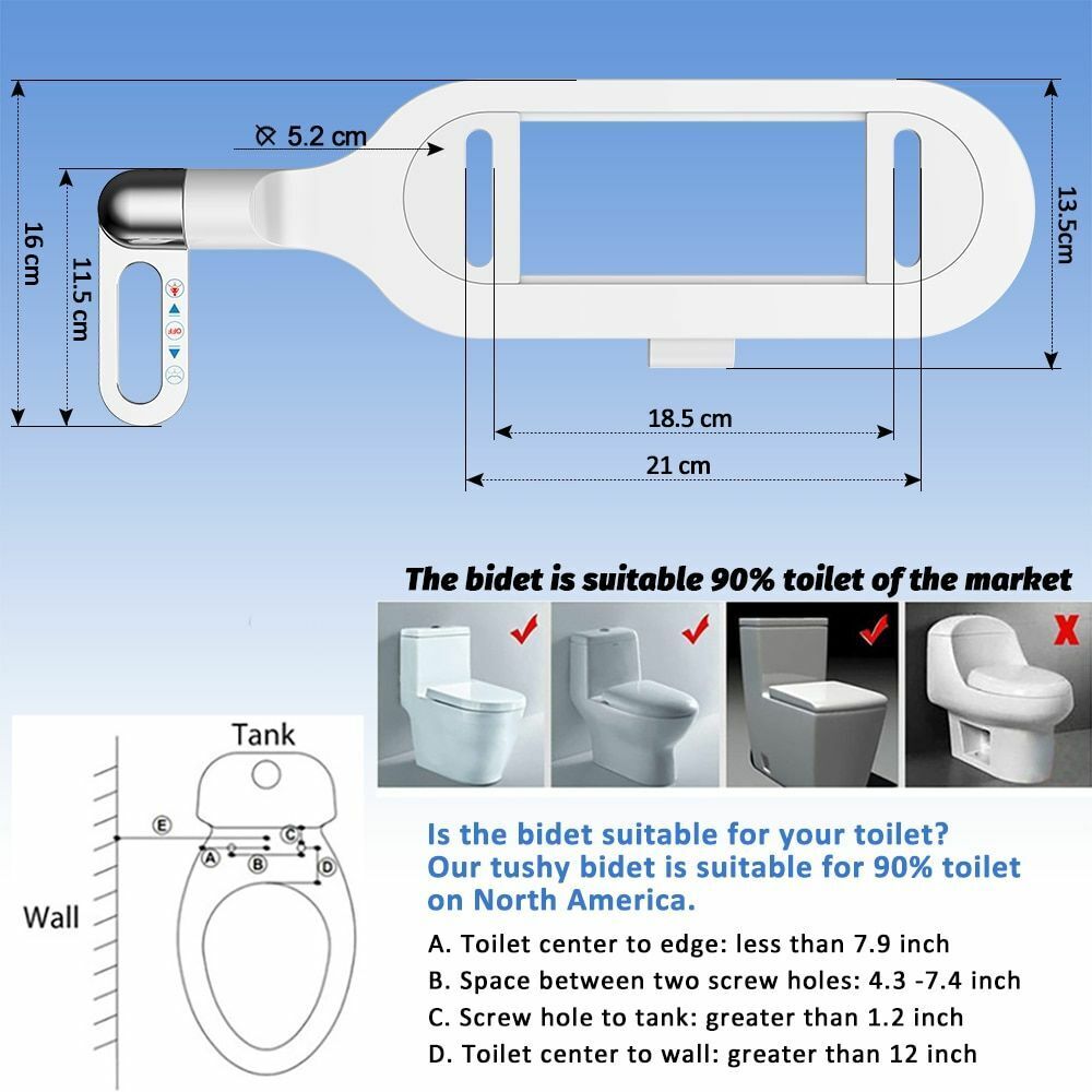 Inodoro con bidé sin electricidad y doble boquilla, lavador de inodoro con bidé, bidé higiénico con autolavado.