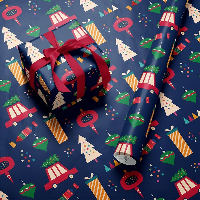 Hoja de papel de regalo navideño de 70 x 50 cm
