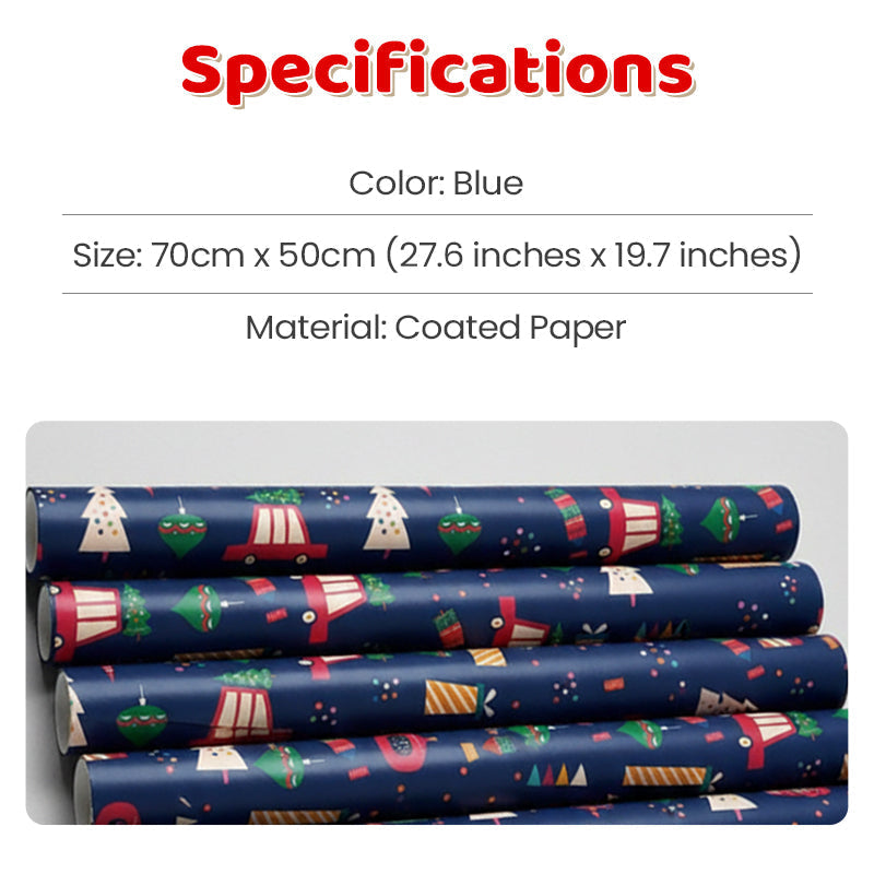 Hoja de papel de regalo navideño de 70 x 50 cm