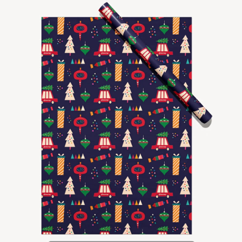 Hoja de papel de regalo navideño de 70 x 50 cm