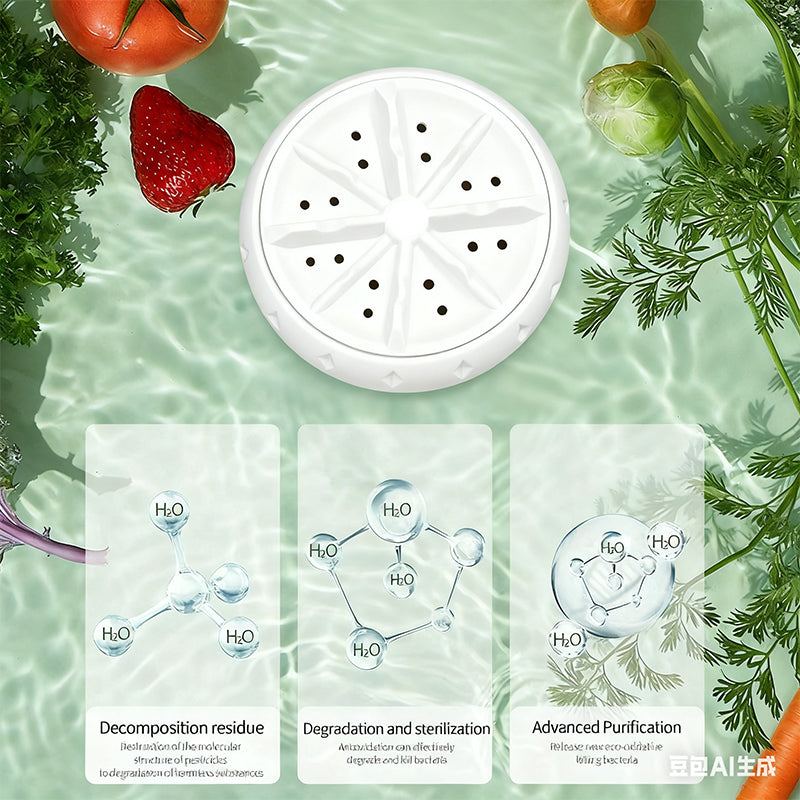 Lavadora de frutas y verduras Vortex sin esfuerzo
