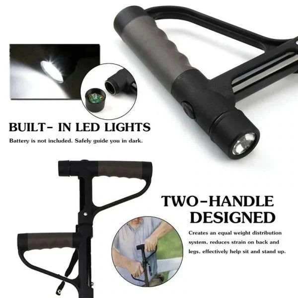 🔥💥Aleación de aluminio con luz LED, bastón plegable antideslizante💥👵