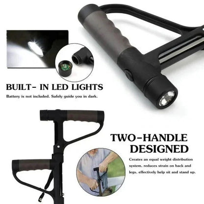 🔥💥Aleación de aluminio con luz LED, bastón plegable antideslizante💥👵