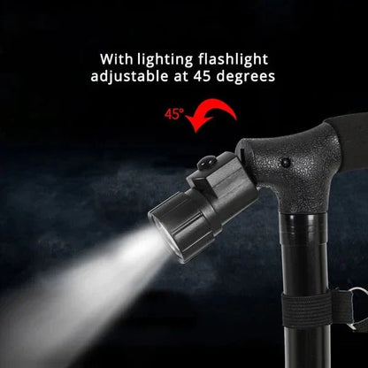 🔥💥Aleación de aluminio con luz LED, bastón plegable antideslizante💥👵