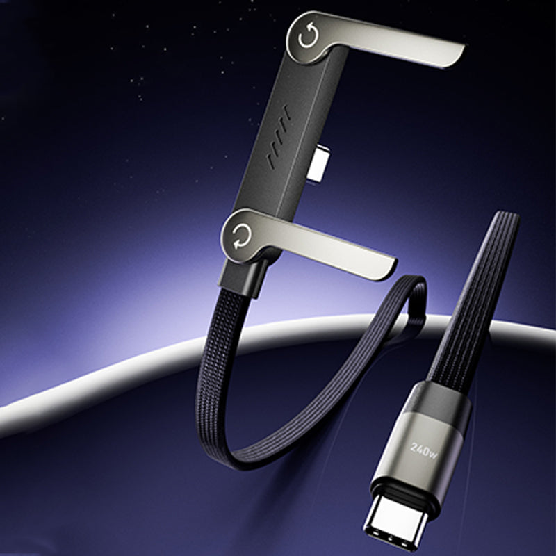 Cable de Carga Rápida 240W con Soporte Ajustable para Celular