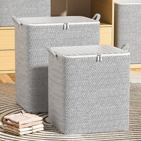 Caja Organizadora de Almacenamiento Extragrande con Tapa – Versátil para Ropa, Manta y Ropa de Cama