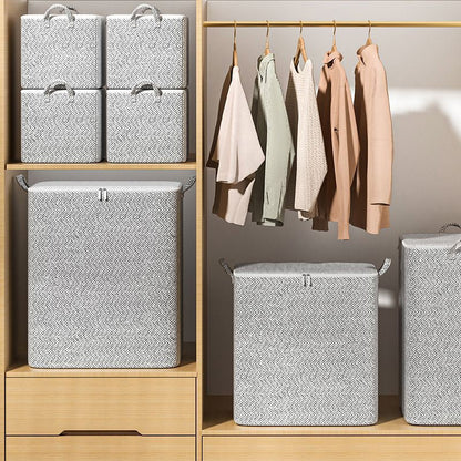 Caja Organizadora de Almacenamiento Extragrande con Tapa – Versátil para Ropa, Manta y Ropa de Cama