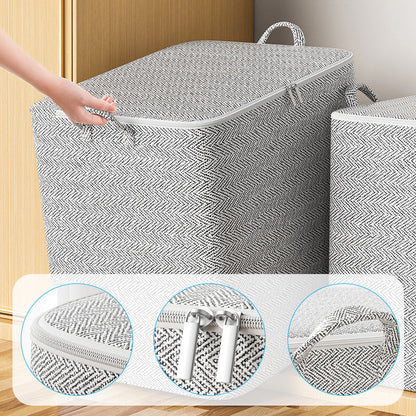 Caja Organizadora de Almacenamiento Extragrande con Tapa – Versátil para Ropa, Manta y Ropa de Cama