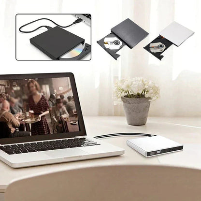 💿💻 Lector de CD/DVD Externo – Plug & Play, Portátil y Compatible con Mac/Windows
