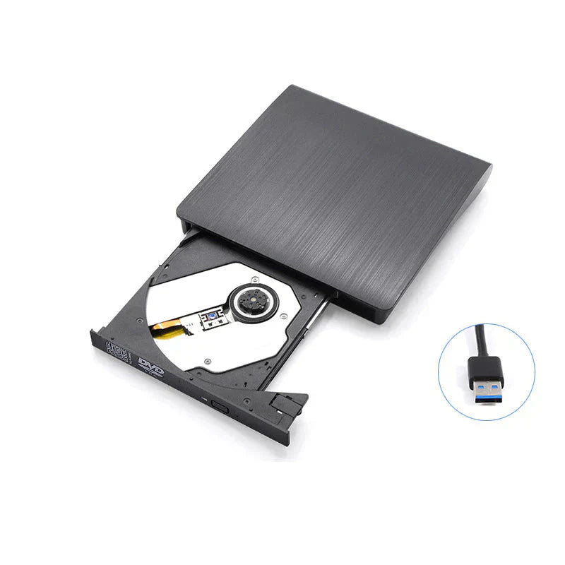 💿💻 Lector de CD/DVD Externo – Plug & Play, Portátil y Compatible con Mac/Windows