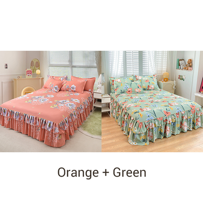 📢 Juego de 3 Piezas de Falda de Cama con Volantes 🛏️