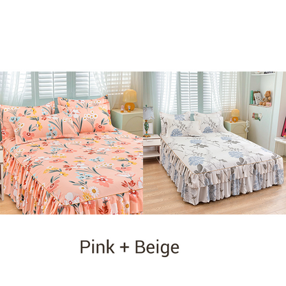 📢 Juego de 3 Piezas de Falda de Cama con Volantes 🛏️
