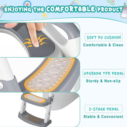 Asiento de inodoro de entrenamiento para ir al baño con escalera