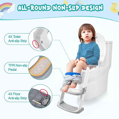 Asiento de inodoro de entrenamiento para ir al baño con escalera