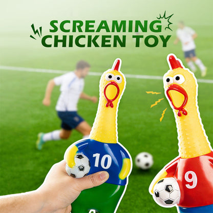 Juguete novedoso: pollo que grita jugando al fútbol