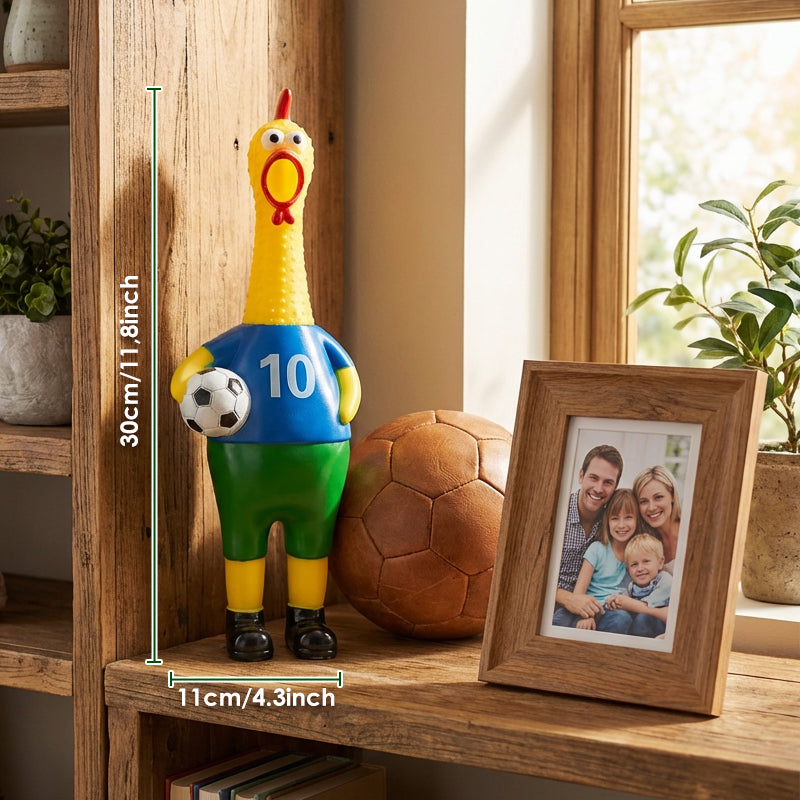 Juguete novedoso: pollo que grita jugando al fútbol