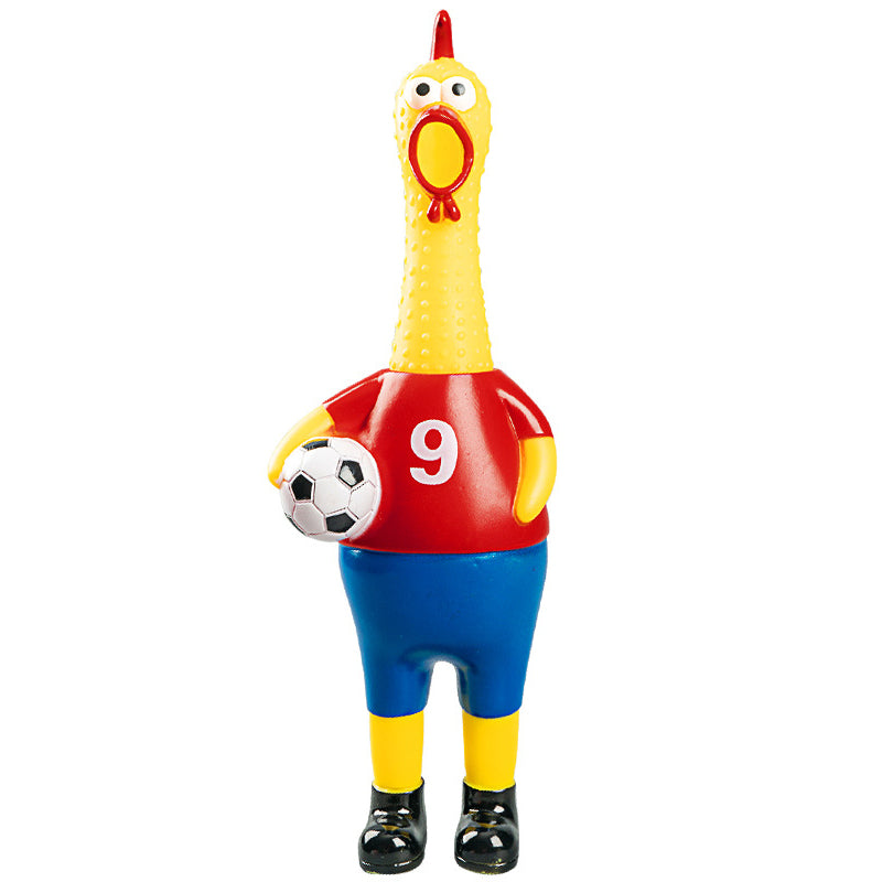 Juguete novedoso: pollo que grita jugando al fútbol