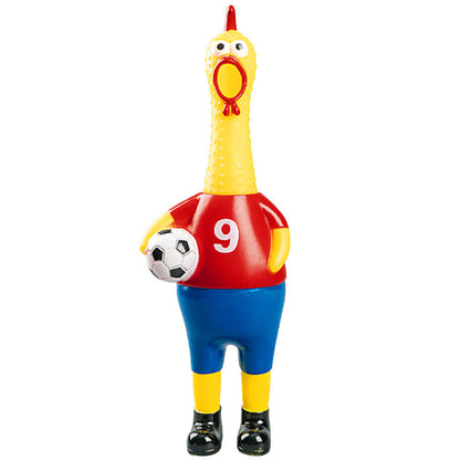 Juguete novedoso: pollo que grita jugando al fútbol